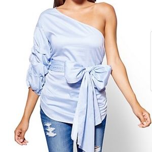 One shoulder Poplin Shirt